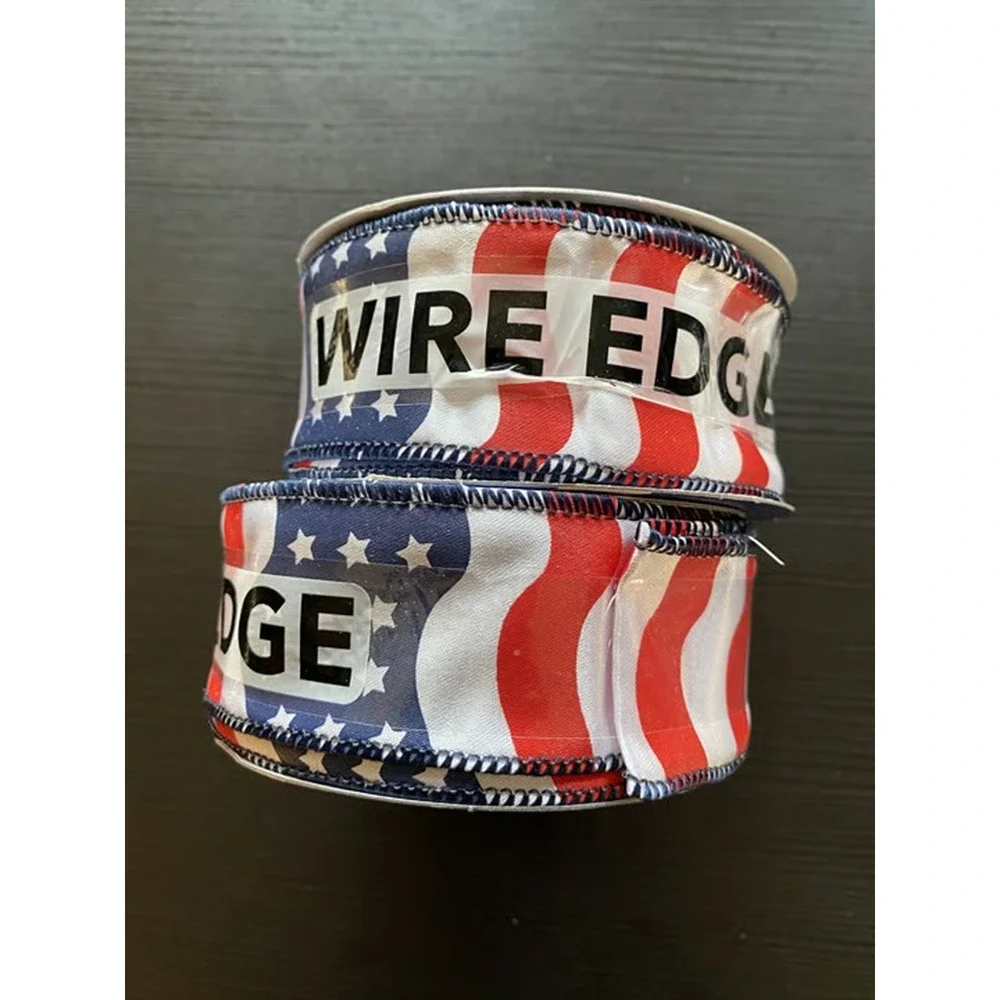 Two Spools Place & Time Patriotic Ribbon USA Flag for 4th of July Decor